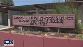 Protesters opposed to school police shutdown board meeting in Antioch