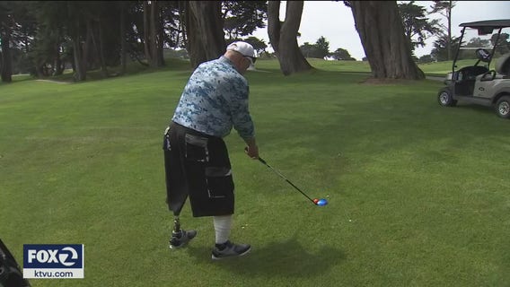 Disabled vets take part in PGA sponsored golf tournament in San Francisco
