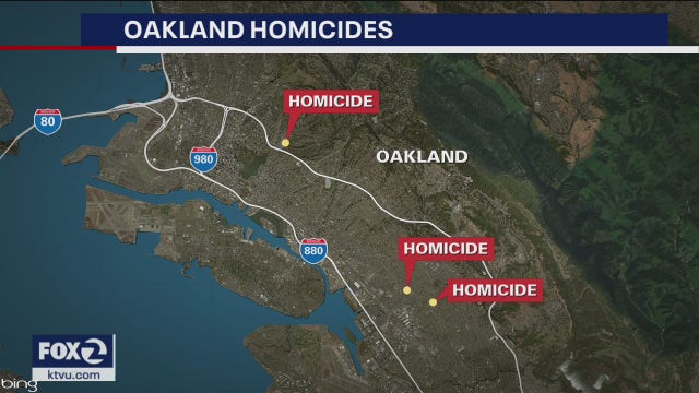 Oakland police investigating three homicides in 7-hour span