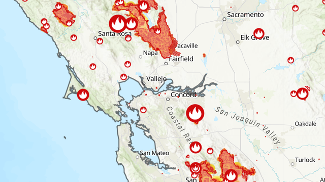 Interactive map: See where wildfires are burning across the Bay Area