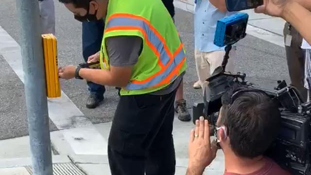 Santa Clara County installs state's first touch-free pedestrian crosswalk activation device