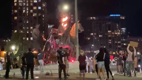 Dismay over Breonna Taylor spills onto streets, includes burning statue in San Jose