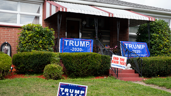 Trump-Pence sign booby-trapped with razor blades leaves city worker injured