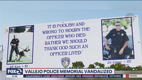 'Cowardly:' Vallejo police union upset vandals smashed billboard honoring officers