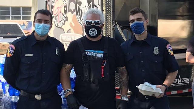 Guy Fieri feeds thousands of first-responders battling Glass Fire