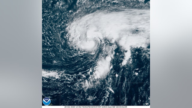 Epsilon strengthens to a hurricane as it approaches Bermuda