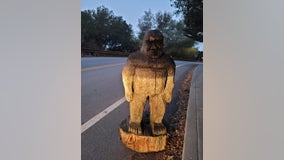 Stolen Bigfoot statue found along road in Santa Cruz County