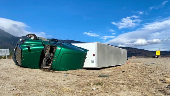 111 mph Sierra winds cancel Reno flights, topple semi-trucks