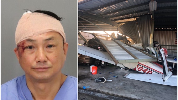DUI suspected after man collides with parked plane at small San Jose airport