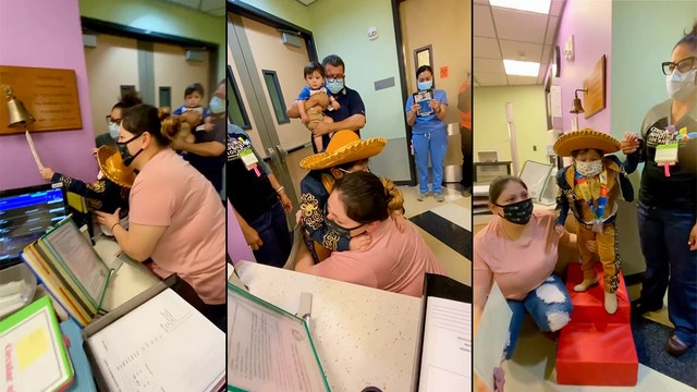 6-year-old boy rings bell at Children's Hospital LA to mark last treatment