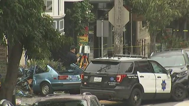 Car crashes into San Francisco home after police chase; officers injured
