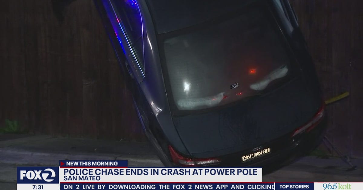Car lands 'up' after bizarre police chase in San Mateo | KTVU FOX 2
