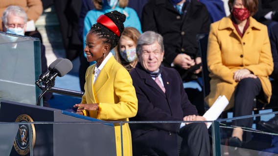 22-year-old California poet reads at inauguration, drawing rave reviews