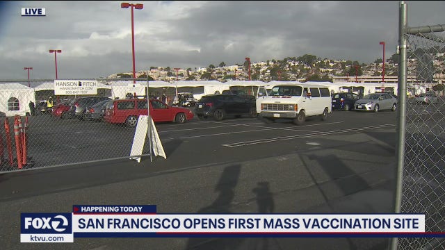 San Francisco mass vaccination site opens; it's already booked
