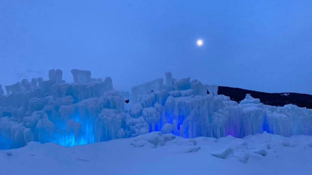 ‘Unbelievably beautiful’: Giant ice castles light up in Colorado