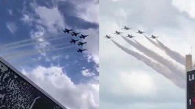 U.S. Air Force Thunderbirds perform flyover at 2021 Daytona 500