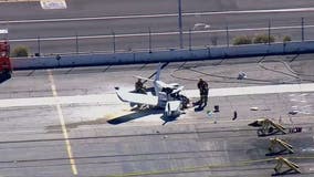 Pilot killed after small plane crashes into big rig at Port of Los Angeles