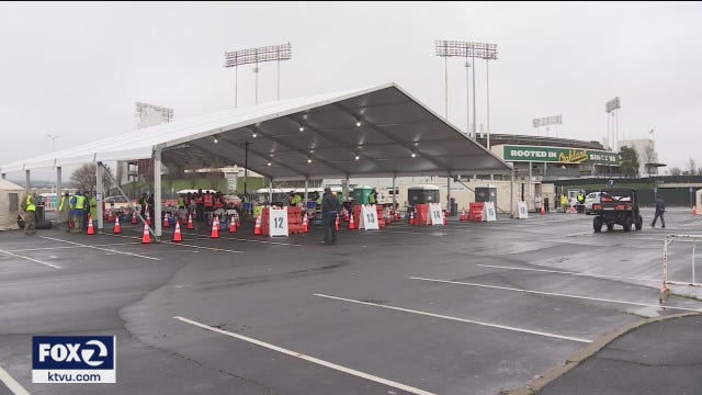 Oakland Coliseum mass vaccination site is one of 100 Biden promised to open
