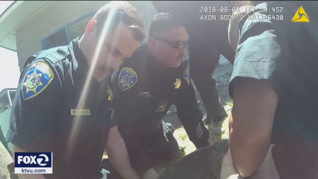 Body-cam videos released in death in Pleasanton police custody