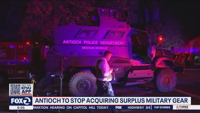 Antioch will no longer accept surplus military equipment