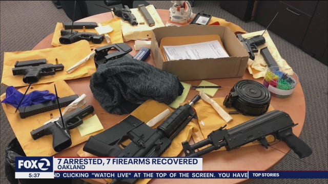 7 arrested, 7 guns recovered in Oakland