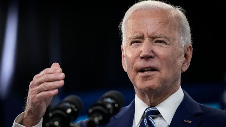 WASHINGTON, DC - MARCH 29: President Joe Biden delivers remarks on the COVID-19 response and the state of vaccinations in the South Court Auditorium at the White House complex on March 29, 2021 in Washington, D.C. (Photo by Drew Angerer/Getty Images)