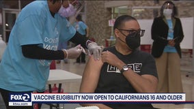 Vaccine eligibility now open to Californians 16 and older