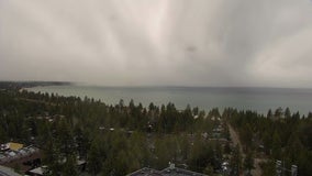 Up to a foot of new snow atop mountains around Lake Tahoe