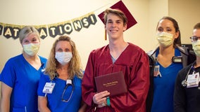 Tennessee hospital stages graduation for senior who couldn't attend his school's ceremony