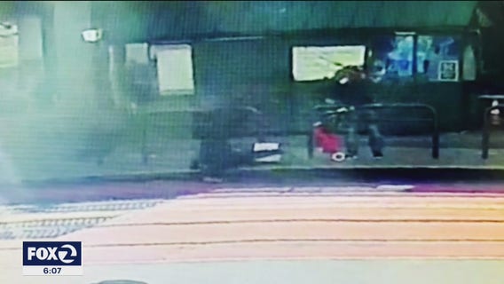 Surveillance video shows moment suspect stabbed Asian women waiting at SF bus stop