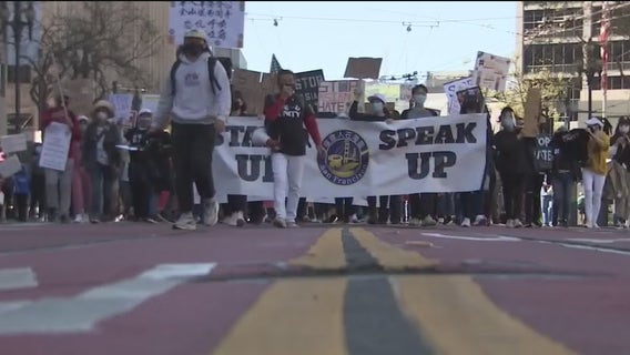 Rally in San Francisco demanding justice for Asian-American crime victims