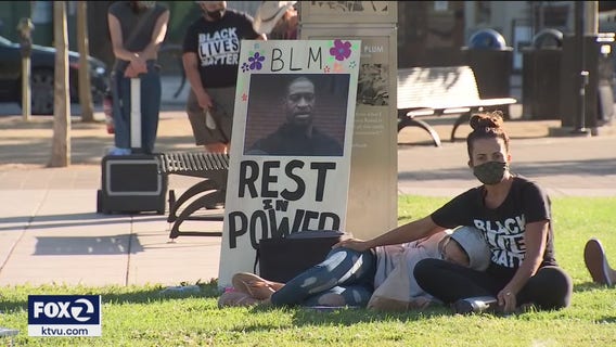 Woman who face pig's blood vandalism charges organize George Floyd vigil in Santa Rosa