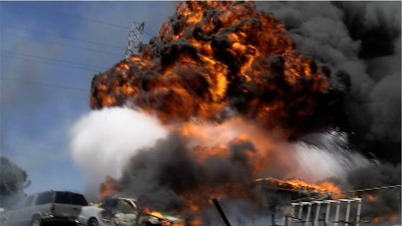 Martinez fireball started by teens playing with tennis balls they set on fire