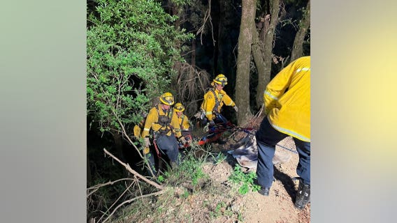 Solo vehicle crash sparks small brush fire near Saratoga