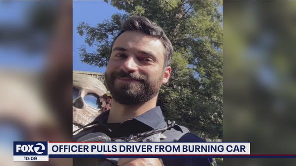 Police body cam captures Mountain View officer running toward burning car to help driver