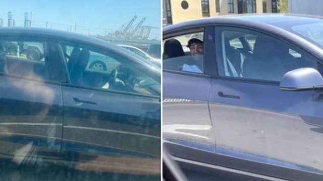 Man seen riding in the back seat of Tesla with no driver on Bay Area roads