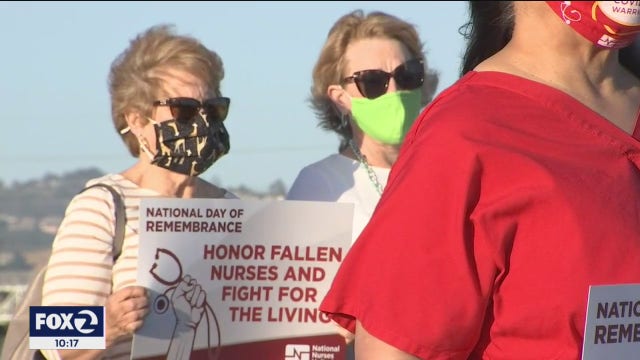 Vigil held in Oakland for nurses who died from COVID-19
