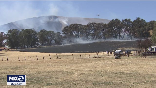 WIldfires break out around the Bay Area during Red Flag conditions