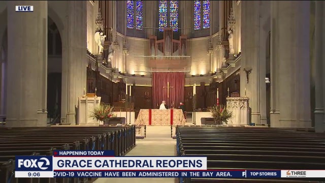 Grace Cathedral in San Francisco holds first in-person mass in 14 months