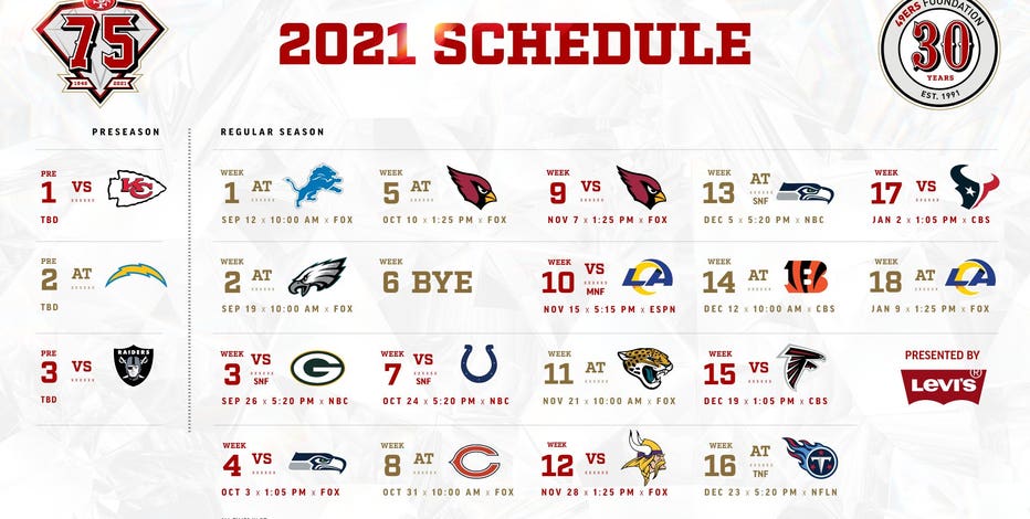 San Francisco 49ers release 2021 schedule