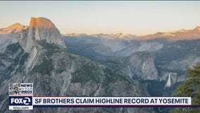 2 San Francisco brothers set record crossing large gap on a highline in Yosemite