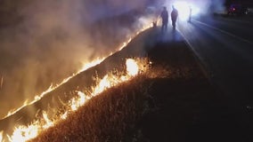 Illegal sideshow of 100 cars and fireworks spark blaze on Livermore hillside