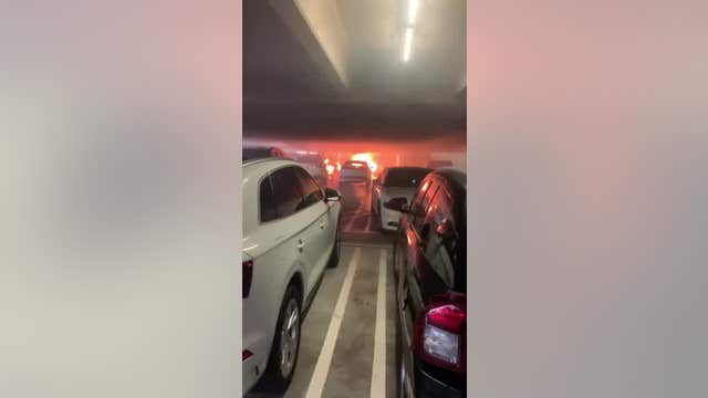 VIDEO: Car bursts into flames inside SFO parking garage