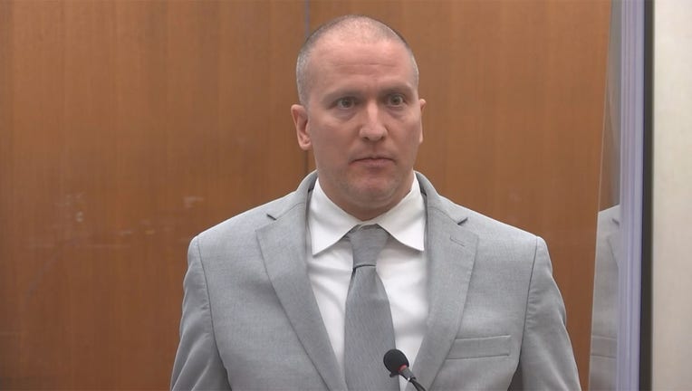 Derek Chauvin speaks at his sentencing on June 25, 2021.