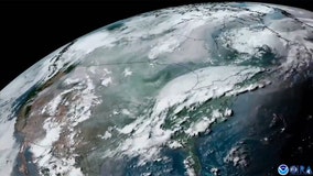 Satellite video shows smoke from western wildfires blowing across US