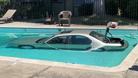 Driver OK after vehicle goes into pool at San Jose complex