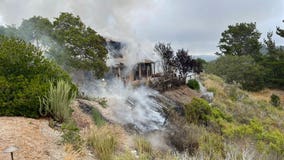 Plane goes down into a home in Monterey County, sparks grassfires