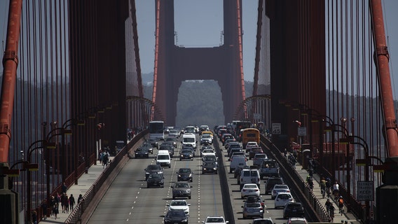Golden Gate Bridge traffic volume still down compared to pre-pandemic levels