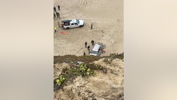 Driver dead after vehicle plunges over cliff, lands on Pescadero State Beach