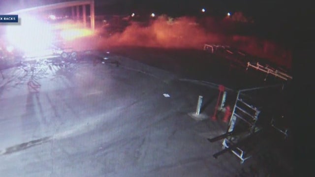 Surveillance video shows California inmate stealing firetruck; taking wild ride in escape attempt